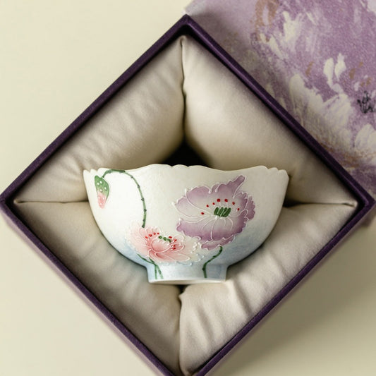 Hand-Painted Blue Dye Lotus Master Tea Cup | Gift Boxing