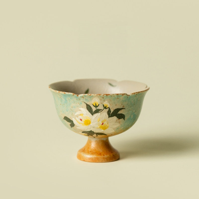 Hand-Painted Gardenia Huayin Footed Teacup