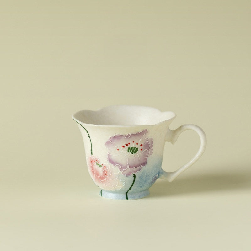 Petal Heart Ceramic Tea Cup
