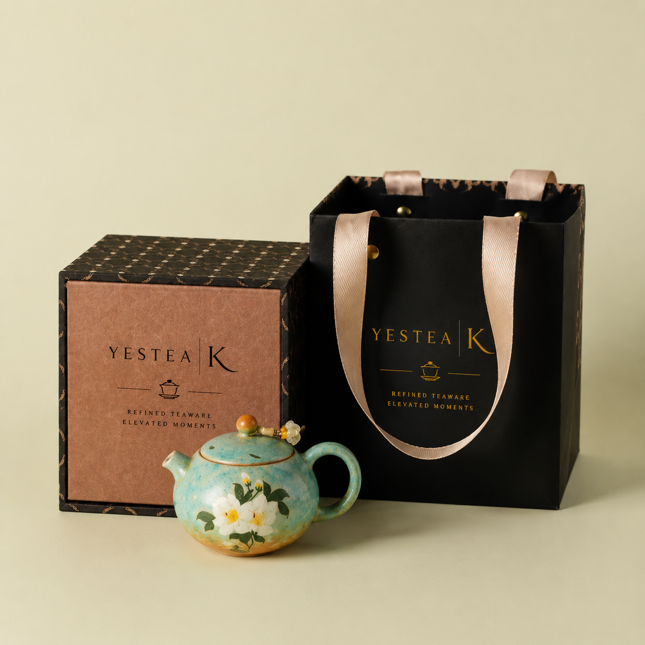 Hand-Painted Gardenia Xishi Teapot