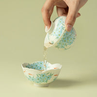 Hand-Painted Blue Star Flower Gaiwan Tea Cup