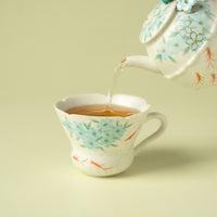 Hand-Painted Blue Star Flower Ceramic Tea Cup