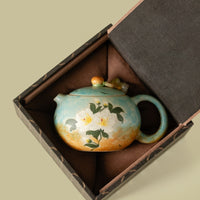 Hand-Painted Gardenia Xishi Teapot