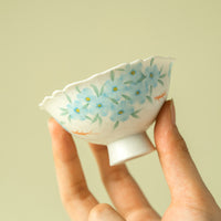 Hand-Painted Blue Star Flower Ceramic Tea Cup