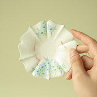Hand-Painted Blue Star Flower Ceramic Coaster