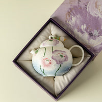 Blue Dye Lotus Flower Ceramic Teapot
