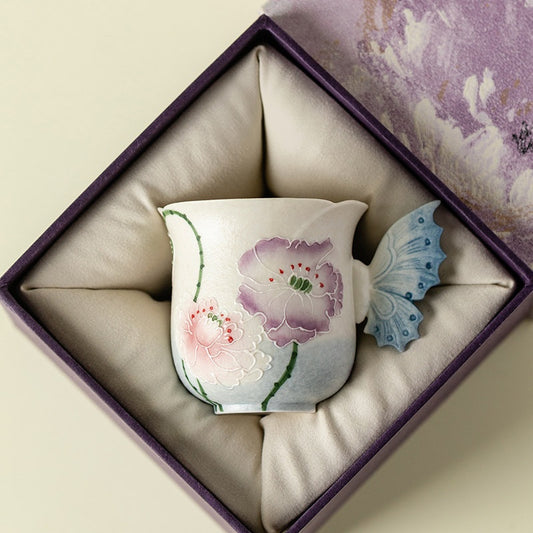 Lotus Flower Mermaid Tail Ceramic Cup | Gift Boxing