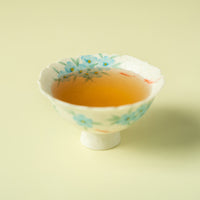 Hand-Painted Blue Star Flower Ceramic Tea Cup