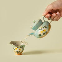 Hand-Painted Gardenia Ceramic Teapot