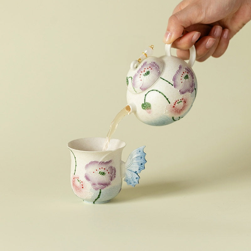 Lotus Flower Mermaid Tail Ceramic Cup