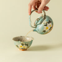 Hand-Painted Gardenia Ceramic Teacup