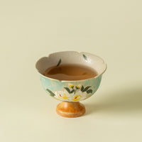 Hand-Painted Gardenia Huayin Footed Teacup