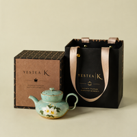Hand-Painted Gardenia Ceramic Teapot