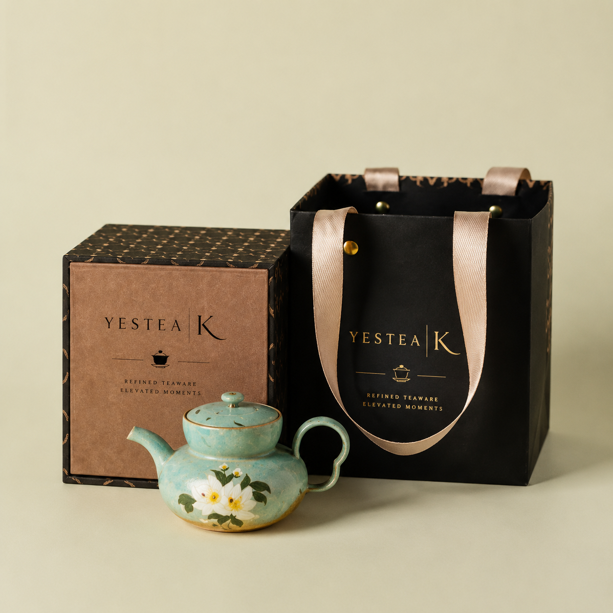 Hand-Painted Gardenia Ceramic Teapot