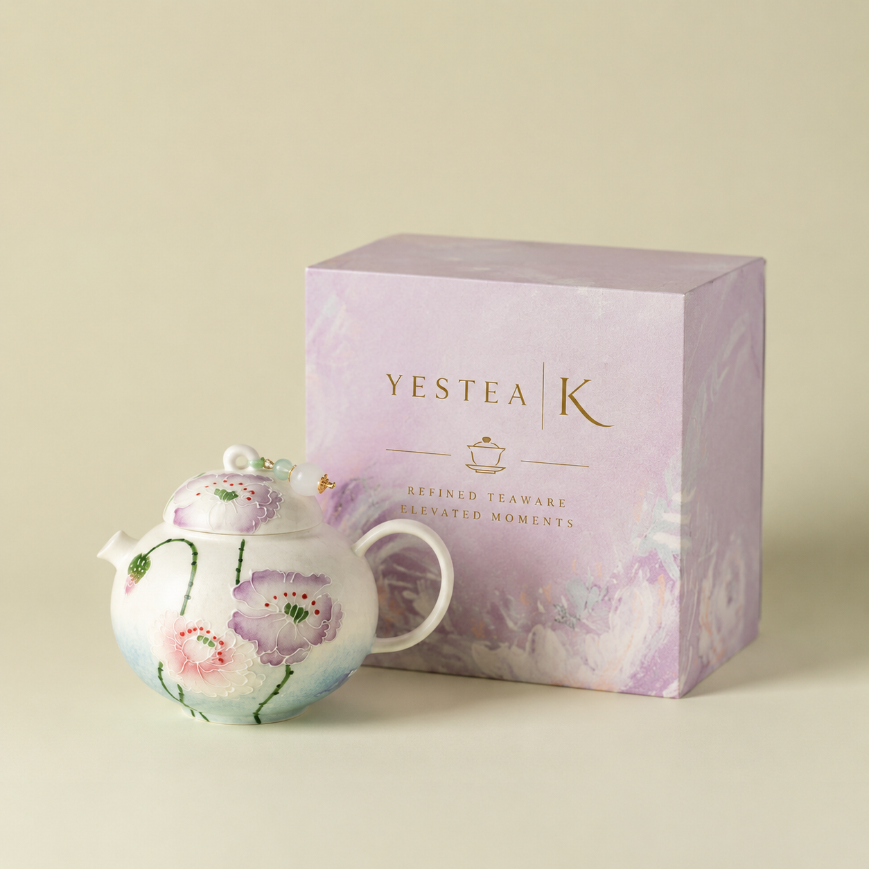 Blue Dye Lotus Flower Ceramic Teapot