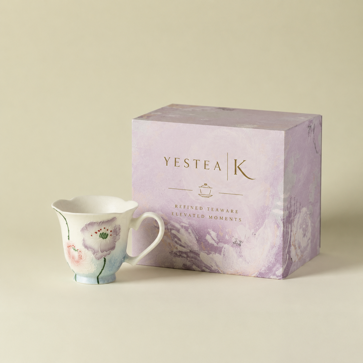 Petal Heart Ceramic Tea Cup