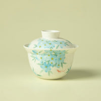 Hand-Painted Blue Star Flower Gaiwan Tea Cup