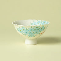 Hand-Painted Blue Star Flower Ceramic Tea Cup